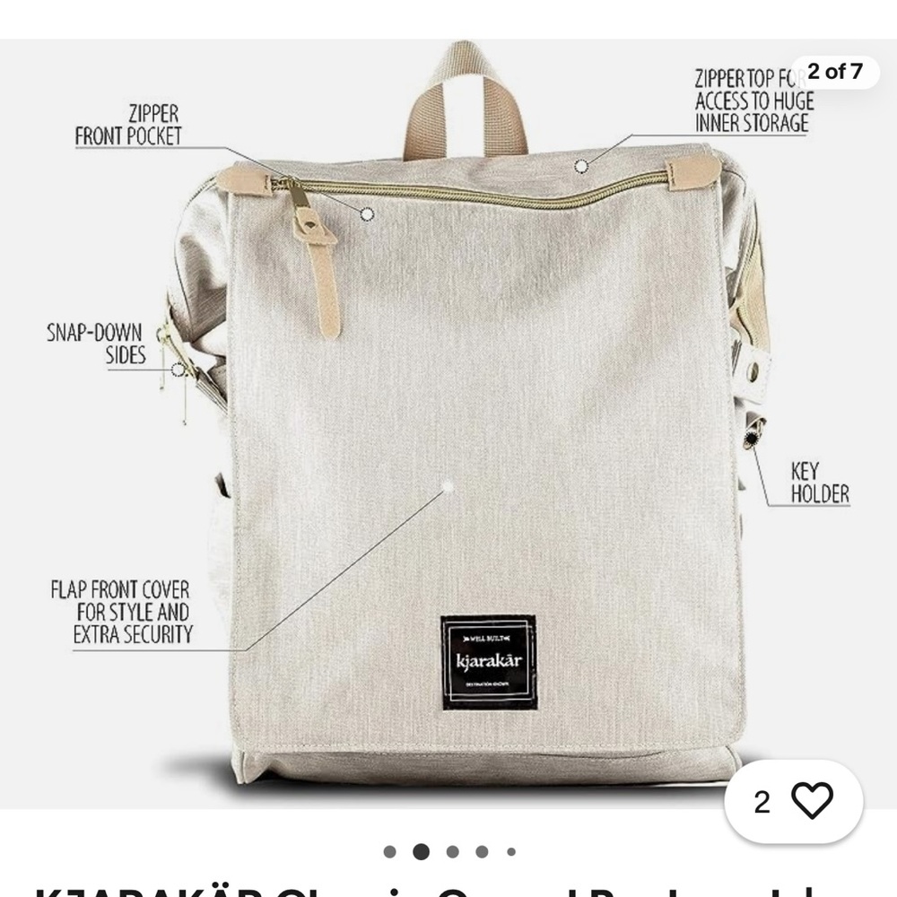KJARAKÄR Classic Casual Backpack | Metal Zippers |Flexible Design